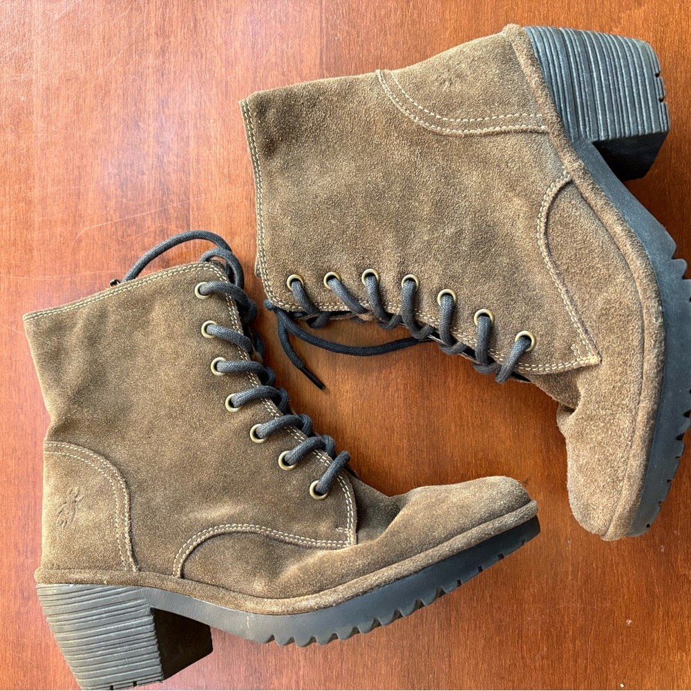 FLY London brown suede boots. Size 7.5